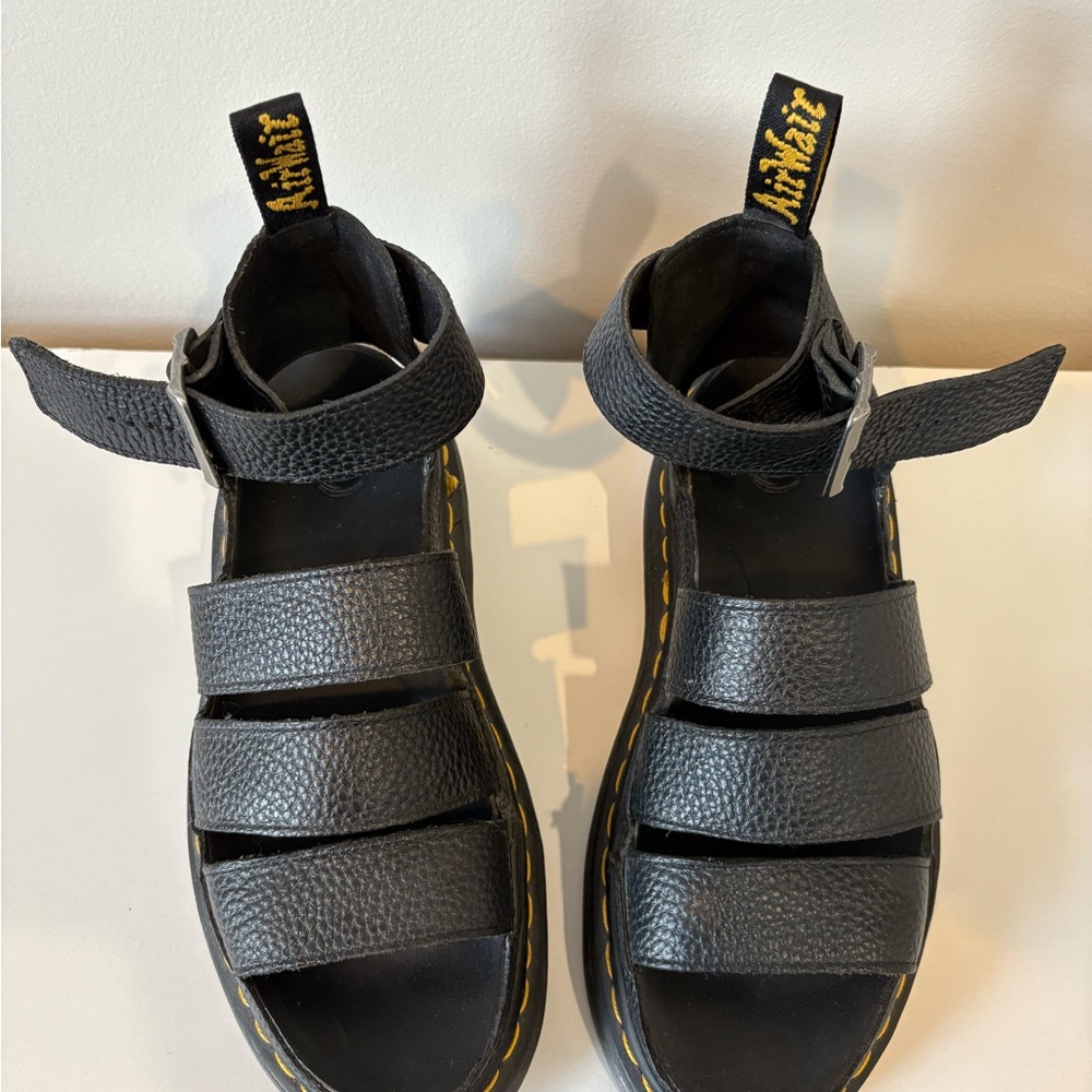 Dr. Martens Black Leather Strap Sandals - Picture 3 of 5